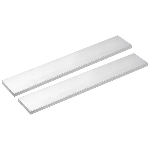Unique Bargains Square Aluminum Flat Bar, 2 Pack 5/16' Thickness 2' Width 12' Length