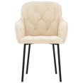 thumbnail image 2 of vidaXL Dining Chairs 2 pcs Cream Velvet, 2 of 5