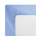 thumbnail image 2 of Marina Decoration Ultra Soft Silky Deep Pocket Solid Rayon from Bamboo All Season Bedding Solid Bamboo Fitted Sheet, Blue Color, 2 of 4