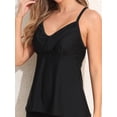 thumbnail image 3 of Charmo Wrapped V Neck Swimsuit Tops for Womens Flowy Tankini Tops Padded Bathing Suit Tops(No Bottoms）, 3 of 4