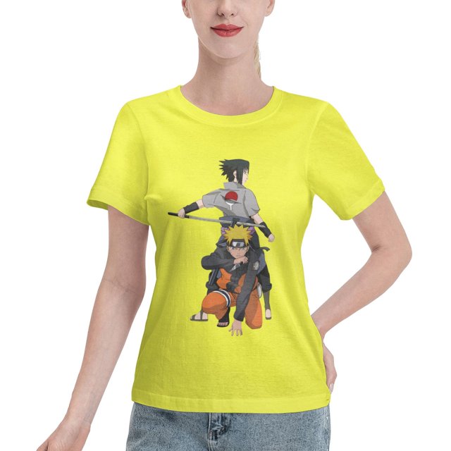 T-Shirt Basique à Manches Courtes pour Femmes Naruto Naruto Sasuke