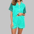 thumbnail image 2 of Yuyuzo Pajama Sets for Women 2 Piece Short Sleeve Button down Shirts Lounge Sets Color Block Soft Pj Sets, 2 of 5