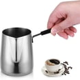 thumbnail image 2 of Réchaud à Beurre et à Café en Acier Inoxydable, Cafetière Turque, Mini Casserole à Beurre et Casserole à Lait avec Bec Verseur, 2 of 8