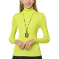 thumbnail image 1 of UKAP Ladies Tunic Blouse Long Sleeve Jumper Top Solid Color Knit Tops Slim Fit Work Sweater Yellow 4XL, 1 of 3