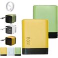 thumbnail image 1 of 3 in 1 GaN Charger, Scalable 80w Max Fast Charger Module with Type C Cable and 2 USB Ports, Retractable Phone Chargers Wall Plug, Three Port Fastcharging, for Phone and Laptops (Yellow+Green), 1 of 8