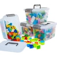 thumbnail image 1 of Citylife 5.3 Qt 4 Packs Storage Bins with Lids Clear Plastic Bins with Grey Handle Stackable Storage Containers for Organizing, 1 of 1