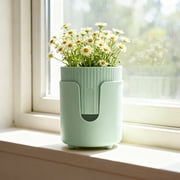Plastic Flower Pot, Home Desktop Planter, Water-Absorbing Pot, Breathable Plant Container, Indoor Plant Pot, All-Season Planter, Thickened Durable Flower Pot, Green Plant Decor