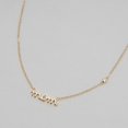 thumbnail image 3 of Mercie Sterling Silver Gold Vermeil Name Necklace “Mom” Script Pendant Bezel Set Stone Detail 18 Inch Everyday Wear, 3 of 8