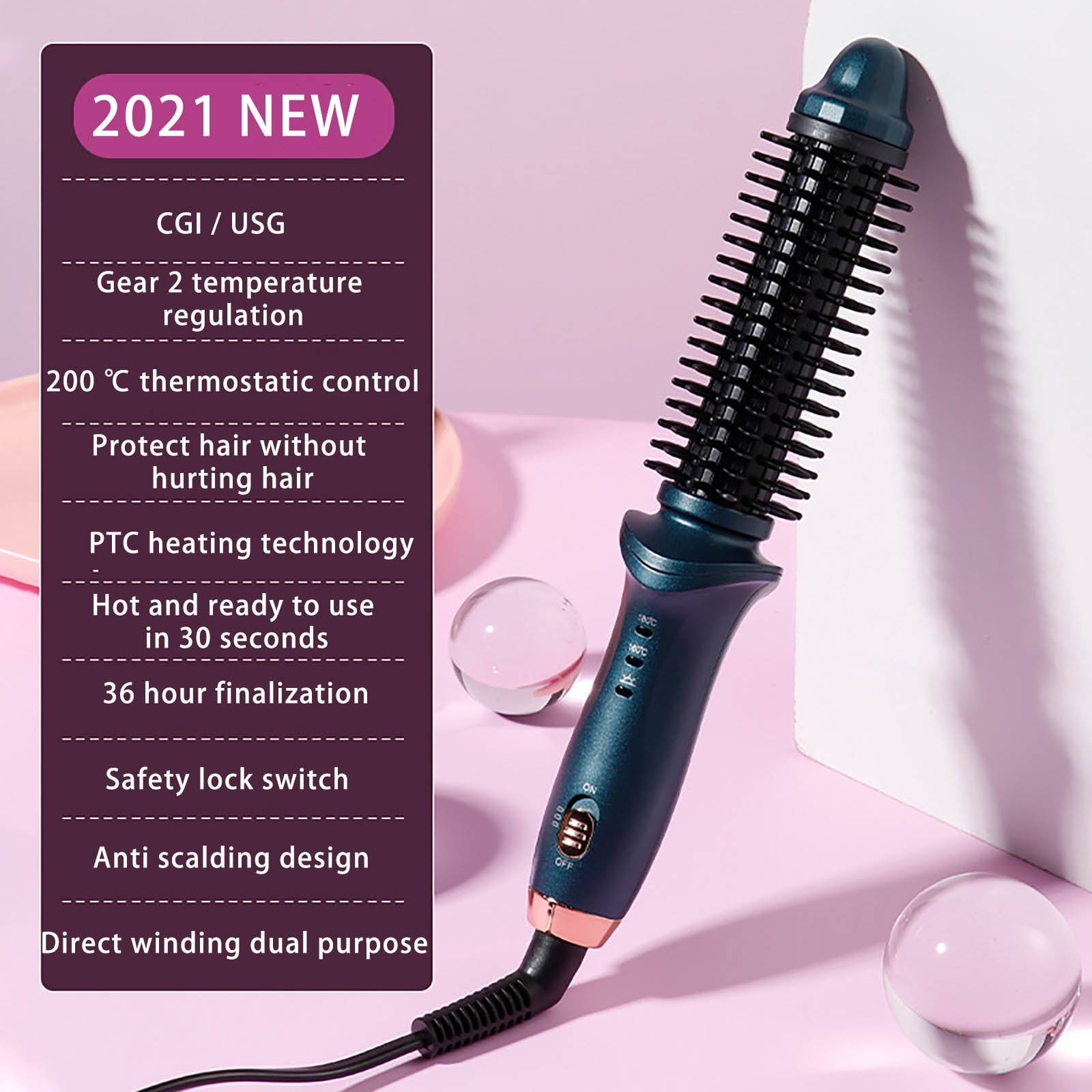 TopLLC Fully Automatic Curling Iron Electric Rotating Large Curling Wave Curling Iron Negative Hot Comb Straightener curling iron