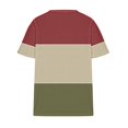 thumbnail image 4 of Timegard Plus Size Top for Women Notched V Neck Drop Shoulder Color Block Short Sleeve Casual Blouse, 4 of 5