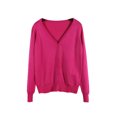 thumbnail image 1 of Innerwin Cardigan en Tricot à Col en V Manteau pour Femme Automne Couleur Unie Ample Vêtement d'Extérieur Rose Rouge m, 1 of 2