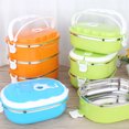 thumbnail image 3 of PVCS 2-layer 1800ml Rectangular Food Lunch Box Stainless Steel Lunch Box Lunch Box Food Storage Box Children's Lunch Box Hot Food, 3 of 7