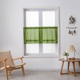thumbnail image 2 of Innerwin Rideaux de Cuisine Déco Demi-Fenêtre Poche pour Tringle Simple Cantonnière Courte Semi-Transparente Moderne Couleur Unie Traitement de Luxe Vert L:29 Pieds' x H:24 Pieds', 2 of 5