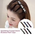 thumbnail image 2 of Sparkling Crystal Stone Braided HairClip, Double Bangs Hair Clips Braided Hairs S3W7, 2 of 8