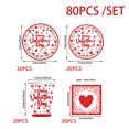 thumbnail image 2 of RKSTN disposable tableware 80pcs Theme Party Tableware Set Disposable Decorative Tableware Paper Set, 2 of 8