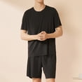 thumbnail image 2 of WRKEKC Ensemble de Pyjama pour Homme Décontracté Col Rond Manches Courtes Short Ensemble de Nuit pour Homme Été Tenue d'Intérieur, 2 of 3