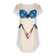 thumbnail image 2 of Jusqu'à 65 % de Rabais! Robes d'Été Mode pour Femmes 2024 Grande Taille Chemise de Bikini par-Dessus Manches Courtes Mignonne Imprimé de Bikini par-Dessus Robe T-Shirt Ample à Porter, 2 of 4