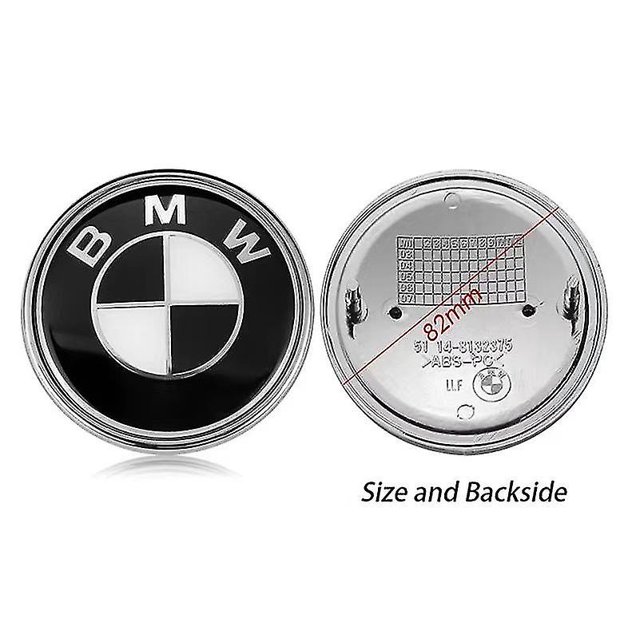 Bmw Front And Rear Hood Logonormal Black And White82mm4 Packs