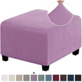 thumbnail image 1 of Chok 3 Sizes Square Jacquard Durable Customized Stretch Footrest Ottoman Cover Folding Storage Stool Furniture Protector Slipcover (Dark Grey L), 1 of 7