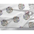 thumbnail image 3 of Soimoi Modal Satin Fabric Leaves & Floral Block Print Sewing Fabric Yard 42 Inch Wide, 3 of 3