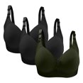 thumbnail image 2 of Bras for Women, 3PC Womans Large Size Solid Color Without Steel Ring Gathering Comfortable Bras Daily Bra, 2 of 3