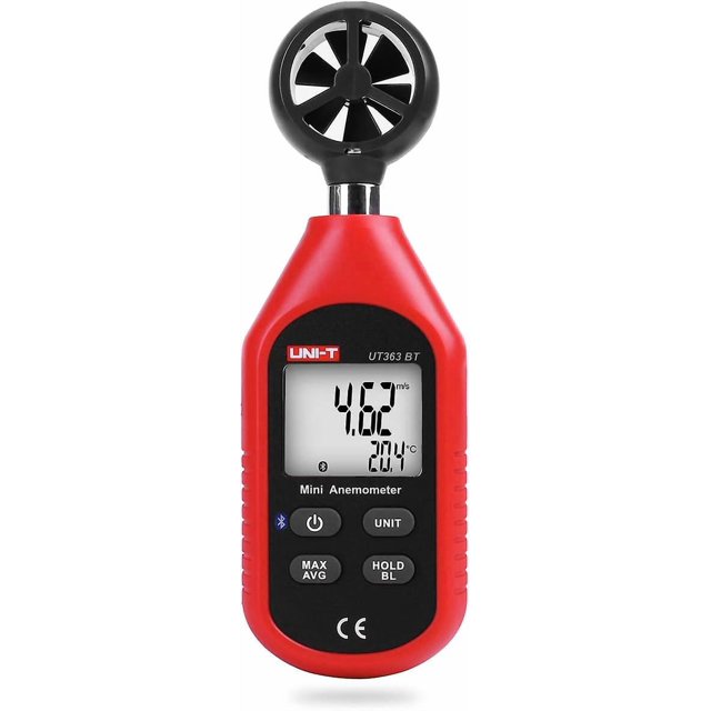 Bluetooth Anemometer, Uni-T Portable Mini Digital Anemometer with Thermometer and Max/Min for Weather Data Collection and Outdoor Sports