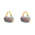 thumbnail image 3 of kurtrusly Sac de Rangement Réutilisable Pliable Écologique et Polyvalent Sac de Courses Imperméable en Polyester pour Voyage Sac de Plage Sac à Main Carreaux Jaunes 2Set, 3 of 6