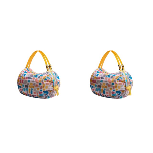 Ruiboury Foldable Storage Bags For Travel Travel Packing Solution Travel-friendly Shopping Bag For Travel yellow plaid 2Set