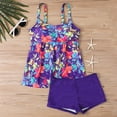 thumbnail image 2 of VEKDONE Two Piece Swimsuits for Women Plus Tankini Tummy Control Bathing Suit Ruffles Tankini Top with Bikini Bottoms Purple,XXXL, 2 of 5