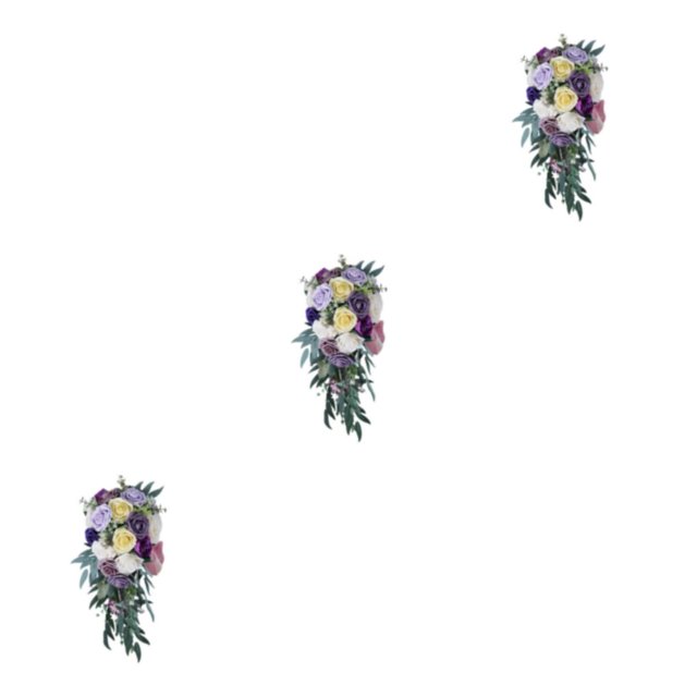 Maytalsory Wide Application Artificial Flower Realistic Appearance Low Maintenance Vintage purple 3Set