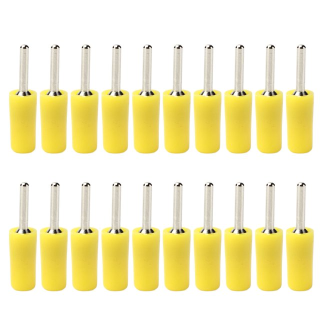 20Pcs Pin Banana Plug 2mm Nickelé Laiton Mâle Étanche Connecteur Accessoire Kitjaune