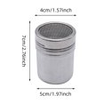 thumbnail image 2 of 1 Pack Stainless Steel Shaker Duster Container For Powder Powdered Baking Cocoa Corn Starch And More. Screen Stainless No Hole Metal Mat Smart Coffee Tub Mesh Metal Strainer, 2 of 3