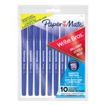 Paper Mate Write Bros. Stylos à bille, point moyen (1.0 mm), encre bleue, 10 Nombre