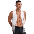thumbnail image 1 of TiaoBug Gilet à Franges de Cowboy pour Homme Sans Manches Veste Cardigan Hauts Western de Cowboy Blanc TTG, 1 of 24