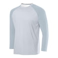thumbnail image 2 of BiZtdJrK Sun Protection Shirts for Men Fashion Color Block Long Sleeve Workout Tops Rash Guard Quick Dry Hiking Fishing Shirt, Sky Blue, L, 2 of 3
