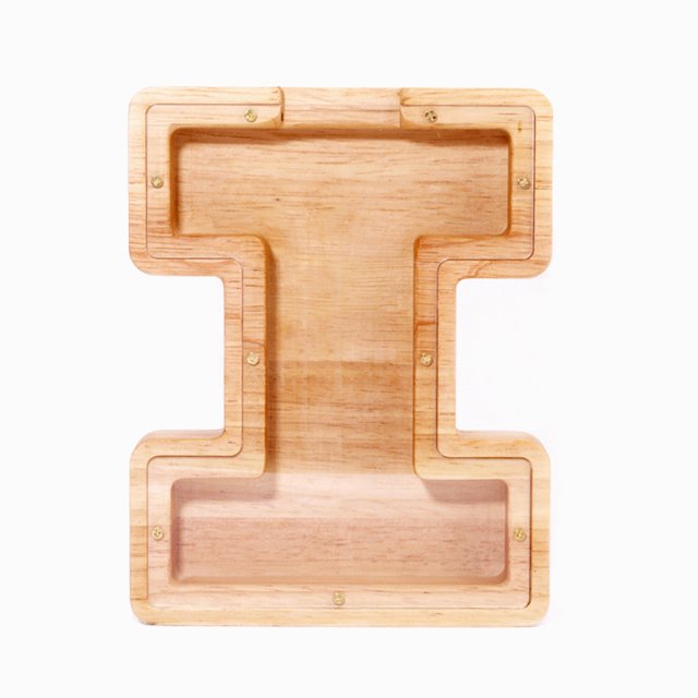 Twenty-Six English Alphabet Piggy Bank 26-letter Personalized Wooden Coin Money Saving Box Customized Own Name