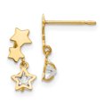 thumbnail image 1 of 14K Yellow Gold Madi K CZ Children's Star Dangle Post Earrings, 1 of 2