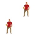 thumbnail image 4 of Wweixi Figurine Diorama 1/87 Personnages en Résine Train Disposition Garçon Rouge 2Ensemble, 4 of 6