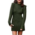 thumbnail image 1 of IROINID Chandail à Encolure Ronde pour Femme, Couleur Unie, Confortable, Mi-Long, Manches Longues, Automne et Hiver, Robe Chandail Chaude et Aguichant, 1 of 5