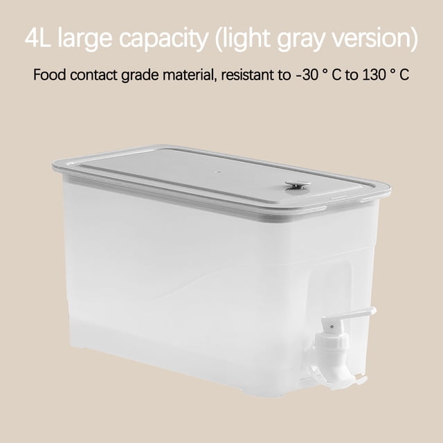 Rvkxad Large Capacity Cold Brew Kettle, 4L Drink Dispenser with Faucet for Fruit Tea Lemonade, Beverage Dispenser, Pitcher