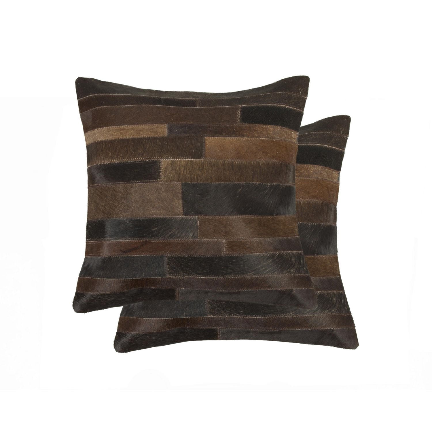 H-Natural Torino Madrid Cowhide 2-Pack Pillows
