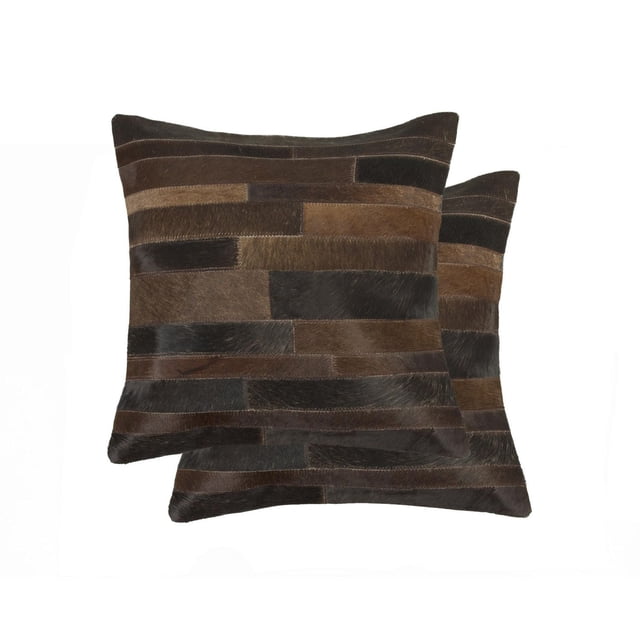 H-Natural Torino Madrid Cowhide 2-Pack Pillows