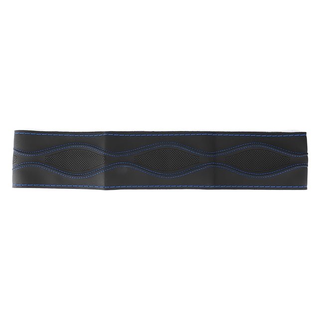 38cm 15in Leather Steering Wheel Wrap Cover Hand Stitching Embossing with Needle and Thread Universal Leather Steering Wheel Wrap Stitch Cover Kit F 150 Blue Lace for Truck