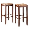 thumbnail image 1 of Winsome Kaden Rush Seat Bar Stools, 2-Pc Set, Walnut, 1 of 5