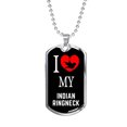 thumbnail image 1 of Indian Ringneck Necklace Stainless Steel or 18k Gold Dog Tag 24" Chain, 1 of 8