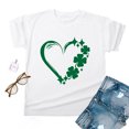 thumbnail image 4 of TopLLC St. Patrick's Day Patricks Day Chemises pour Femmes Hauts de Sarrau St Patricks Day Mode pour Dames St. Imprimé Cœur Manches Courtes Col Rond Chemise Femme Décontractée Ample, 4 of 4