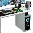 thumbnail image 5 of Madesa Large Modern Gaming Computer Desk 53 Inch with 5 Shelves Cable Management Student Study Wooden Table Home Office Gamer Desk for Kids and Adults - White, 5 of 5