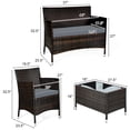 thumbnail image 3 of Costway 8PCS Rattan Patio Furniture Set Cushioned Sofa Chair Coffee Table Garden Grey, 3 of 10