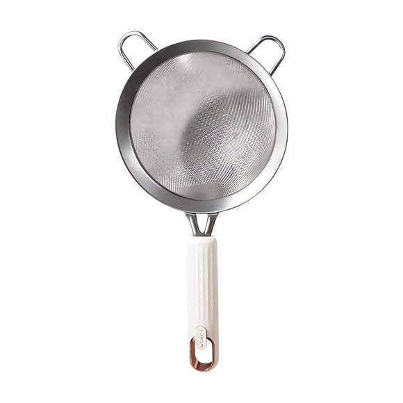Stainless Steel Filter Sieve 1-Pack Manual Flour Sifter Handheld Strainer for Baking Kitchen Use Non-Slide on Handle