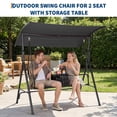 thumbnail image 3 of Comfortable Patio Hanging Bench - Outdoor Porch Swing Chair for Tea Set, Relaxing Garden Swing Seat, Ideal for Balcony, Backyard, Poolside, 3 of 8